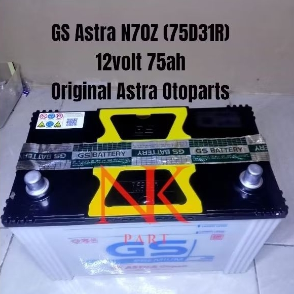 Aki Mobil GS Astra N70Z 75D31R 75Ah Accu Basah Original GS Astra