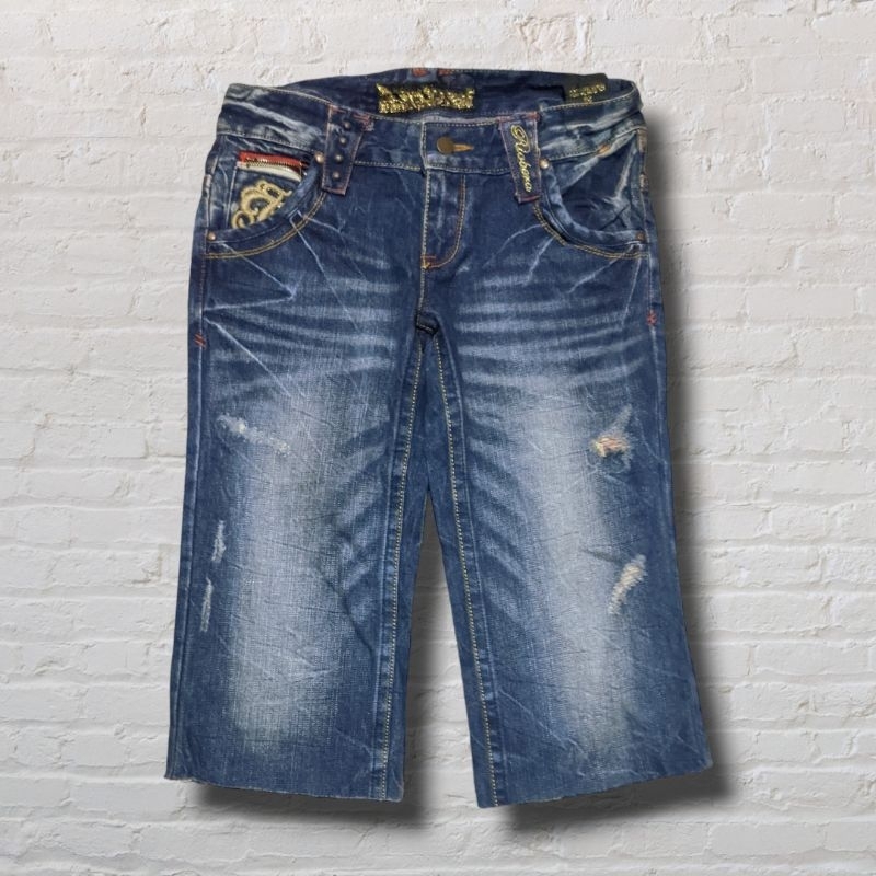 Celana Pendek Shortpants Jeans Riobera Vtg Dark Blue Washed Fading    Second Preloved #CP53