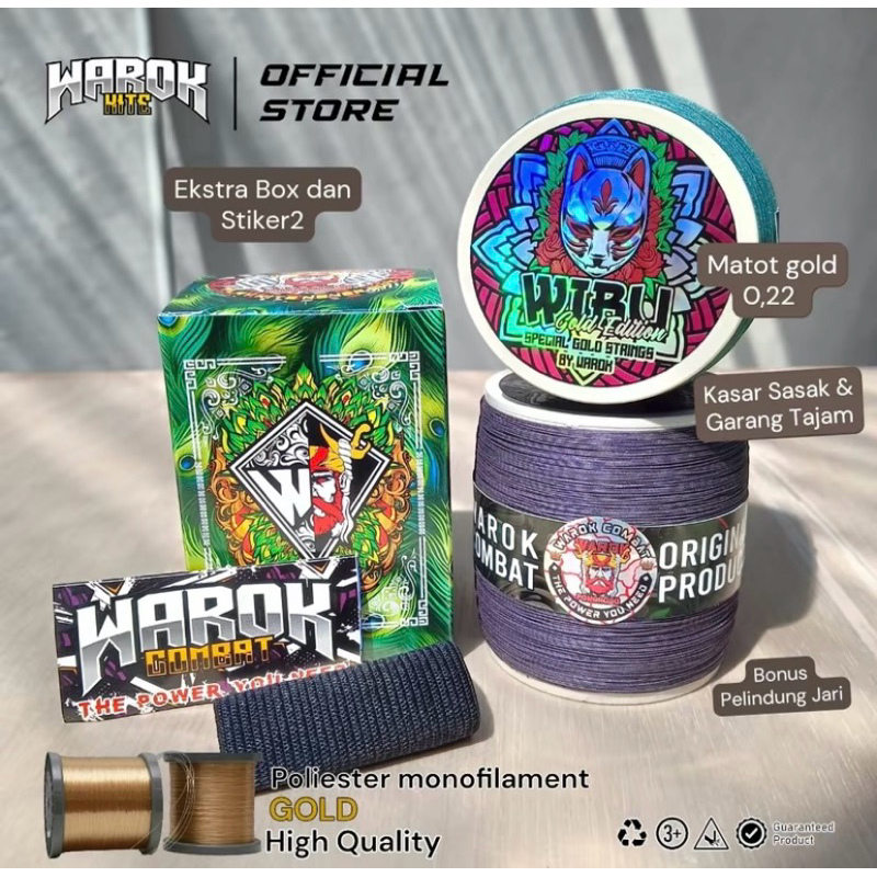 Gelasan matot Warok WIBU Bahan Gold Import 0,23 Spesial Tournament 1600 yard (Sasak Padi, kuat dan t