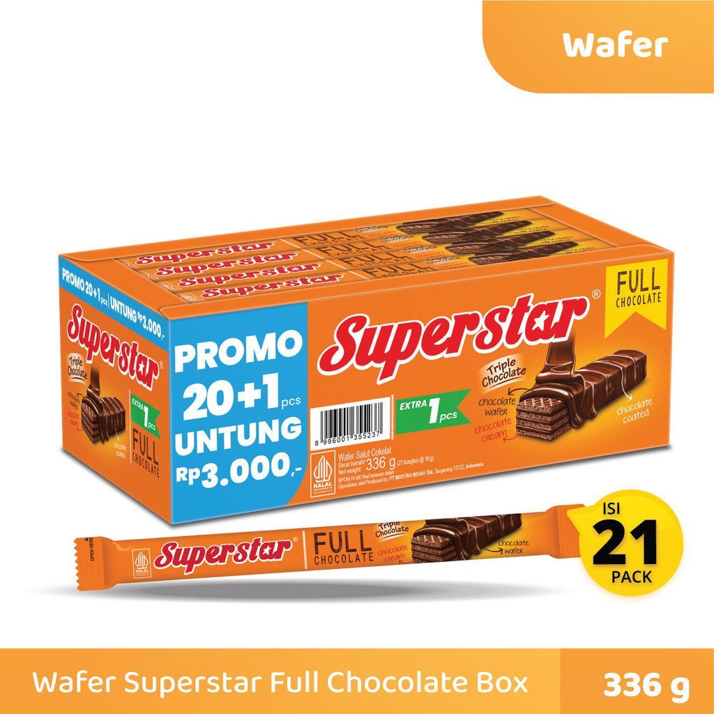 

WAFER SUPERSTAR FULL CHOCOLATE BOX 21 PACK