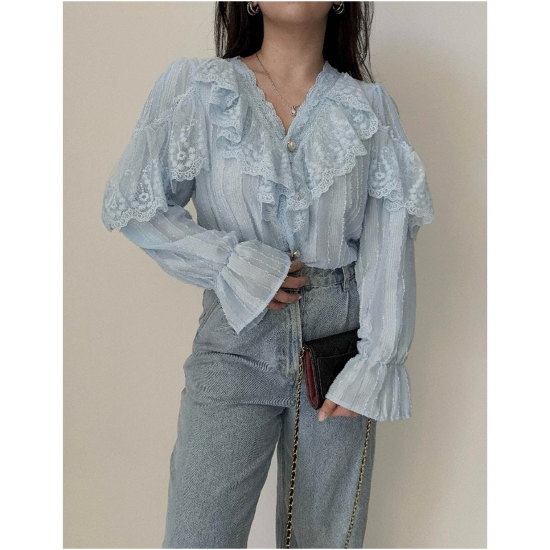 blouse renda korean