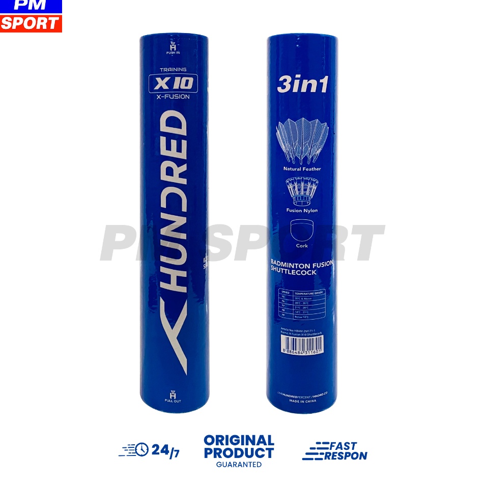 Paling Irit  SHUTTLECOCK BADMINTON  KOK BULUTANGKIS HUNDRED X1 X 1 TRAINNNG 3 IN 1XFUSHION