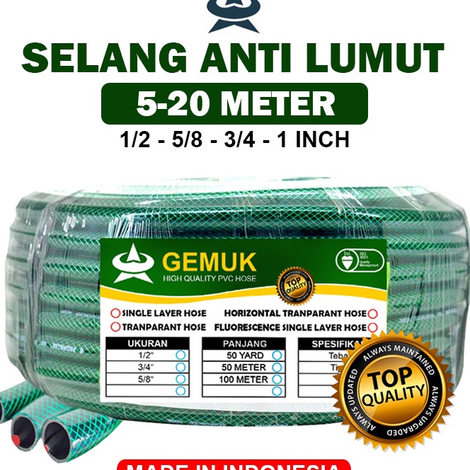 KI3 GEMUK Selang Air 2 Meter  Selang Air 1 Meter  Selang Air 5 Meter  Selang Anti Lumut  Selang Air 