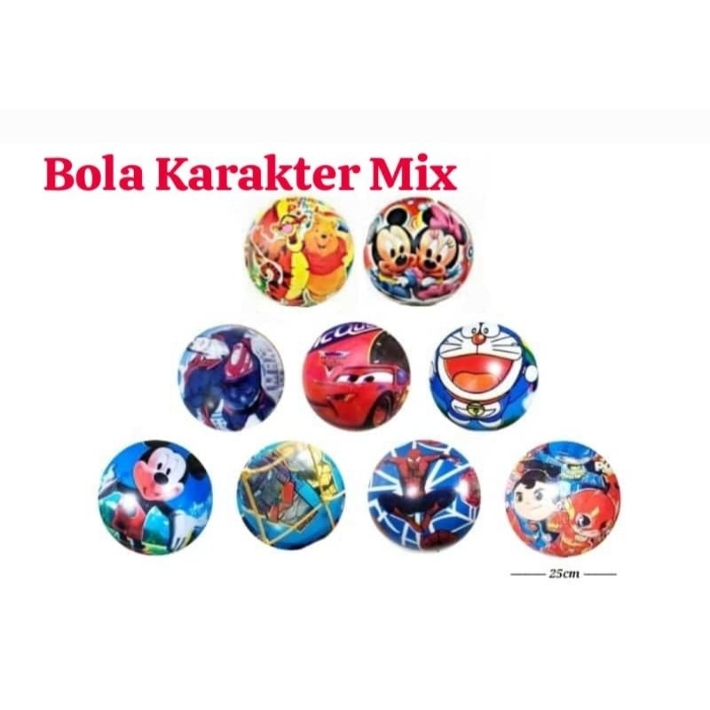 MAINAN BOLA KARET BOLA KARAKTER BOLA ANAK