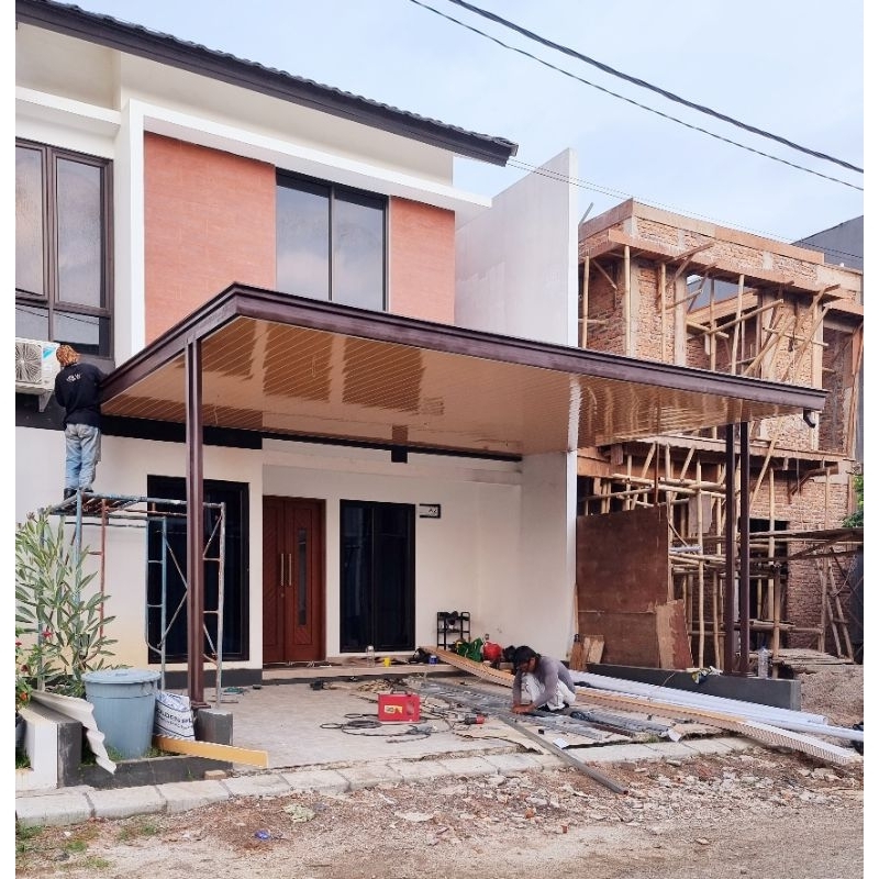 kanopi hollow galvanis atap alderon rs + plafon pvc