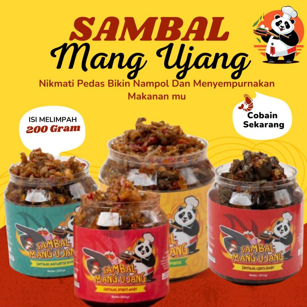 

SAMBAL MANG UJANG - SAMBAL BANDENG DOER | SAMBAL CUMI DOER | SAMBAL AYAM DOER | TERI PEDAS MANIS (ISI 200g)