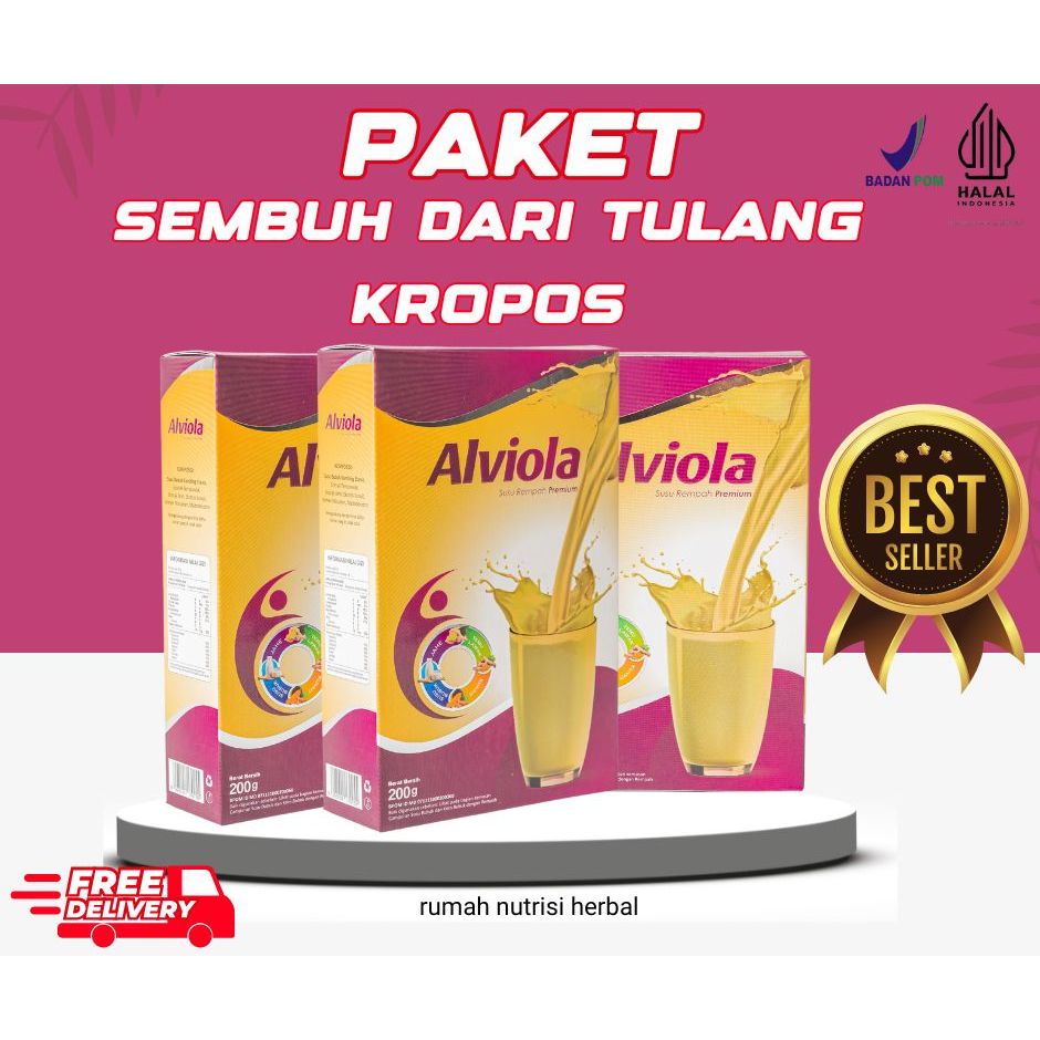 

PAKET 3 BOX ALVIOLA SUSU HERBAL ALAMI YANG DAPAT MEMBANTU MENGATASI,ASAM URAT,TULANG KEROPOS,PERMASALAHAN SENDI