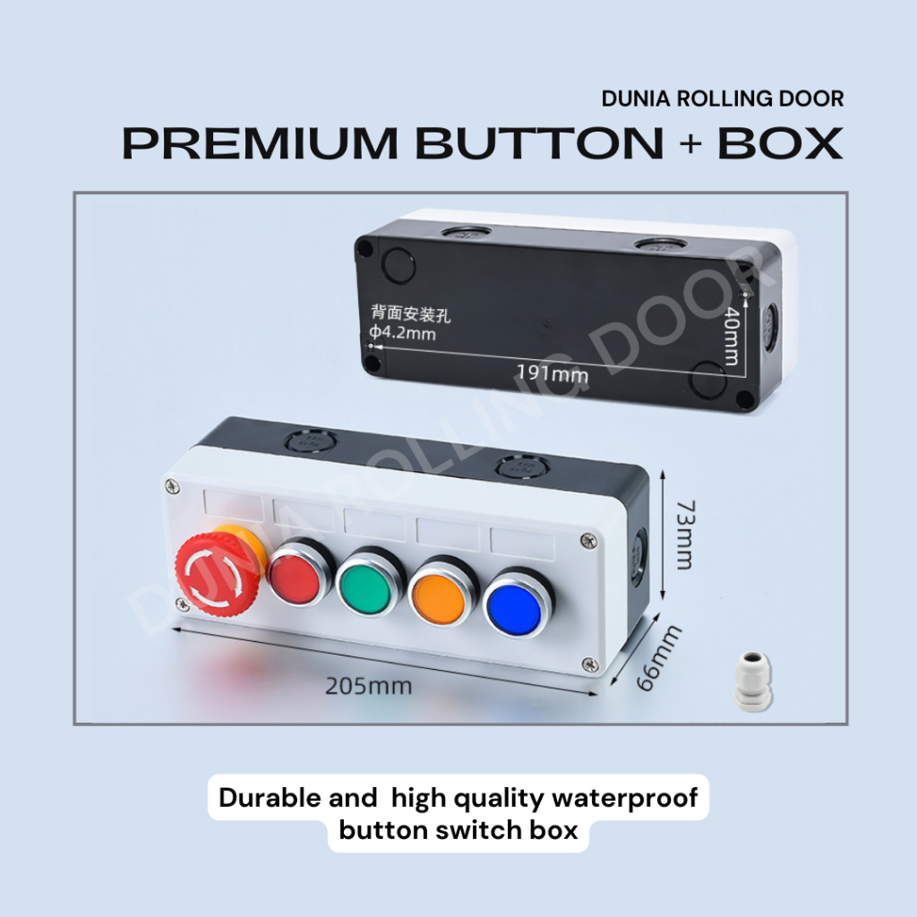 5 Button - Premium Push Button Switch Box Waterproof / 5 Tombol Push Button Pintu tahan air / Tombol