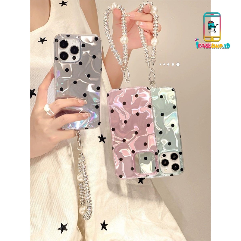 SS912 CASE SILIKON MOTIF AESTHETIC STRAP GANTUNGAN SPIRAL MUTIARA UNTUK REALME 5 5i 6 7 8 9 9i 10 11