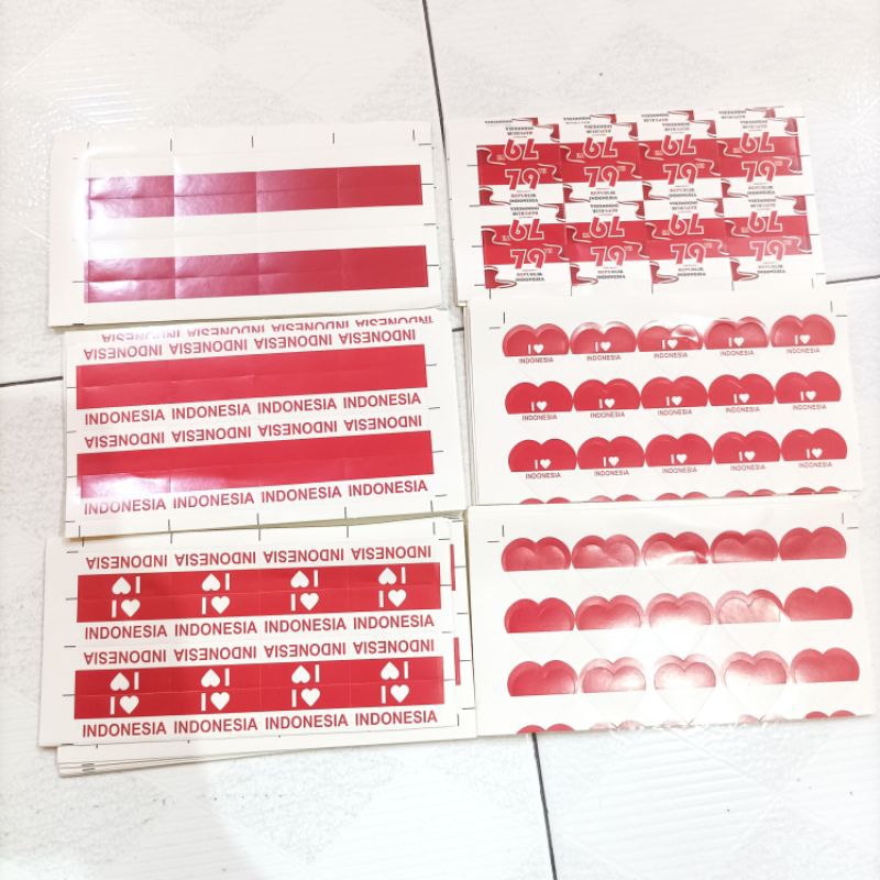

KIANDAA Sticker Pipi Bendera Merah Putih stiker kiss cut pipi 17 agustus pernak pernik pawai indonesia dirgahayu