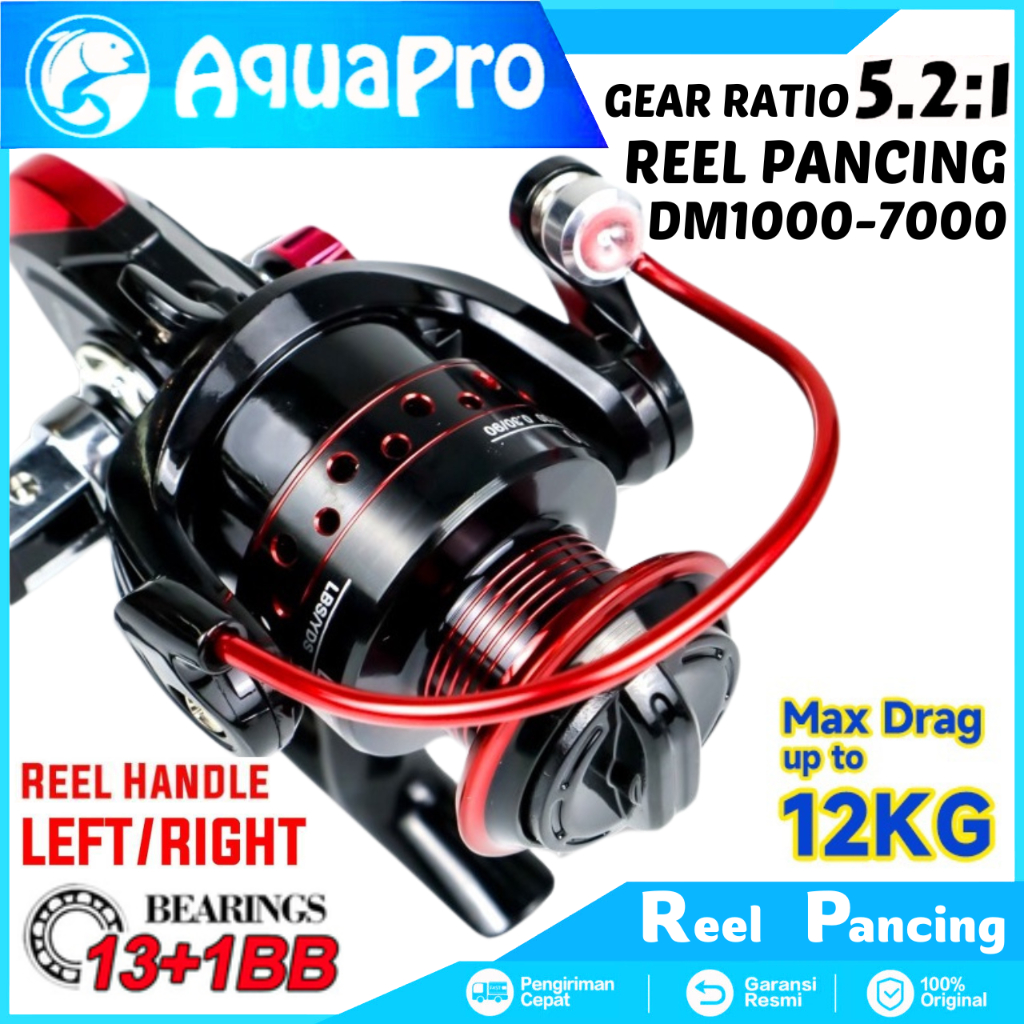 Aquapro Reel Pancing Gulungan Pancing Putar Kadal 1000-7000 Kumparan Aloi 8KG Tarik Maksimal 5.2:1 G