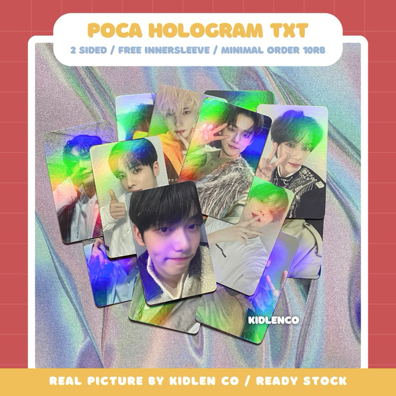 random txt photocard holo 2 sisi ♡ tubatu moa pc hologram unofficial premium ♡ koleksi kartu kpop cu