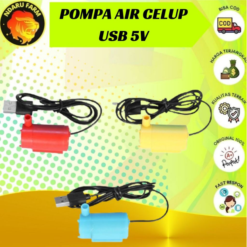 Pompa Air Celup Mikro USB Warna DC 5V