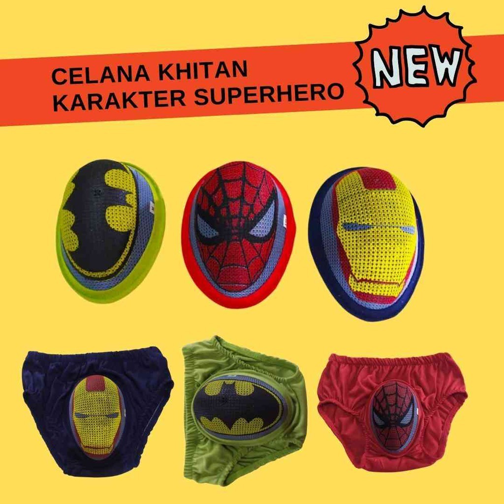 Celana Sunat Khitan Anak Dewasa  S M L XL XXL KARAKTER HERO'S | Celana Dalam Sunat Anak | CD Sunat |