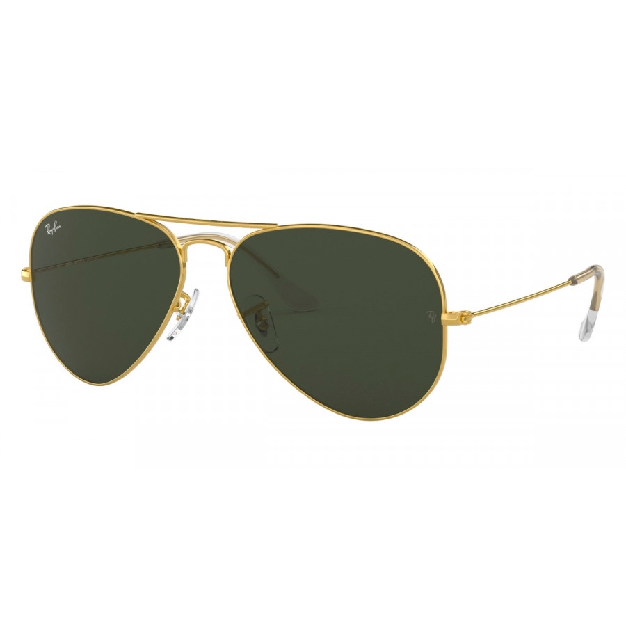 Ray-Ban Sunglass Aviator RB 3025 W3234 55 Polished Gold w/ Green G-15