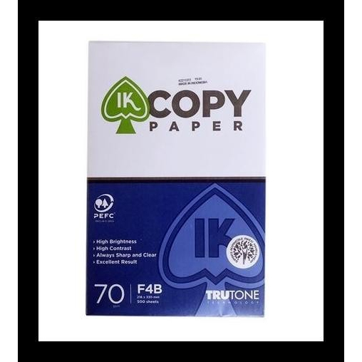

Kertas Hvs F4B 70 GSM - Ik Copy Paper (1rim) 500 Lembar / Kertas Fotocopy / Kertas Print / Original
