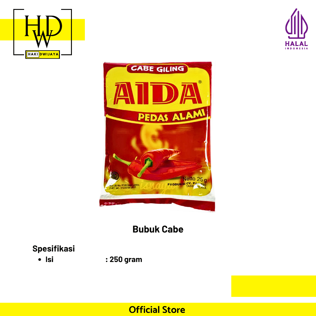 

[250gr] Bumbu Tabur Instan / Cabe Bubuk Super Pedas Aida