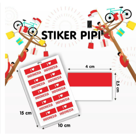 

Stiker Pipi Bendera 1 LEMBAR atau 36 Pcs / Sticker Merah Putih / Sticker Bendera Tempel Pipi / Anak Dewasa/ stiker bendera tempelan HUT RI 17 agustus bisa COD