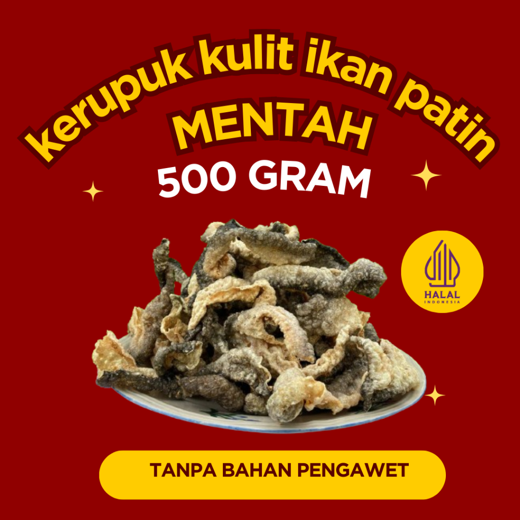 

kerupuk kulit ikan patin mentah sedap 500 gram