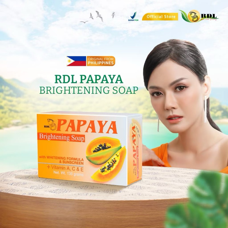 

RDL Papaya Brightening Soap / Sabun Papaya Original BPOM - Sabun Cuci Muka Pemutih Wajah Whitening Formula