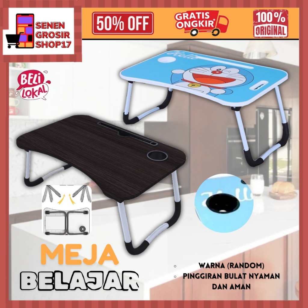 SN COD Meja MINI Lipat Laptop Karakter / Meja Belajar Anak Polos / Folding Table Karakter / Meja Lip