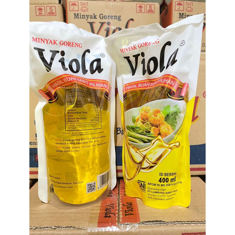 

Minyak goreng viola pouch 400 ml 1 dus