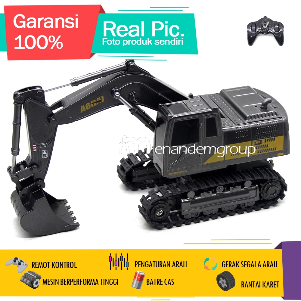 Mainan Mobil Remot Kontrol RC Truk Beko Excavator Full Besi Metal Batre Cas Super Strong