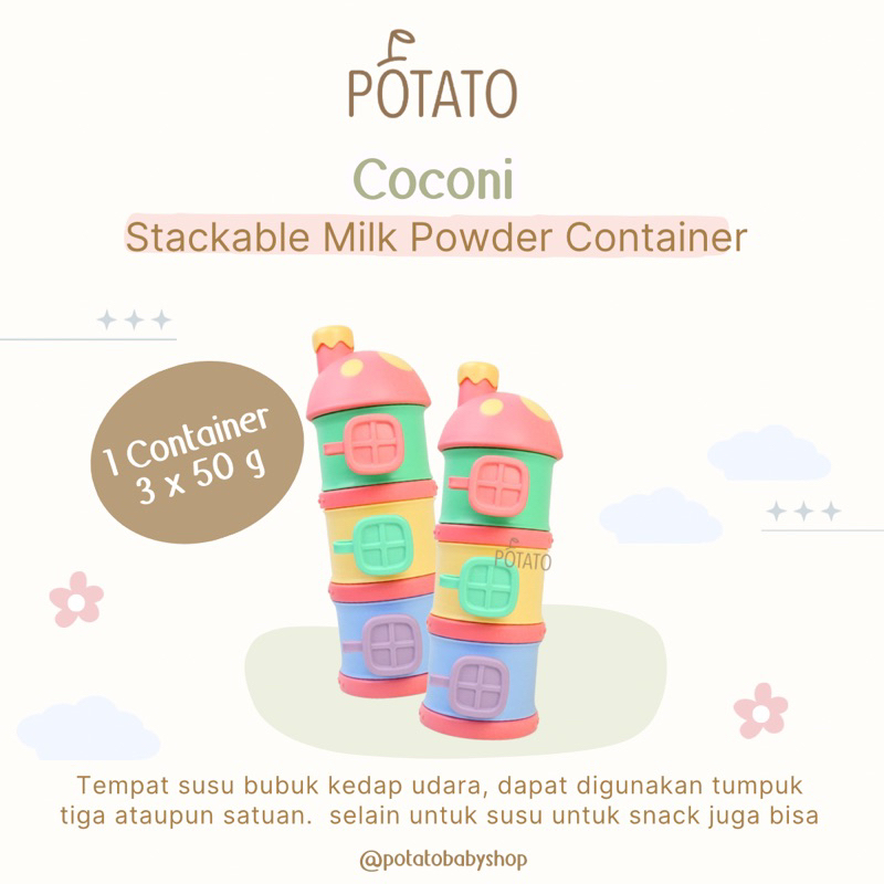Coconi Stackable Milk Powder Container - Tempat Susu / Snack Anak Kedap Udara / Tempat Sufor / Milk 