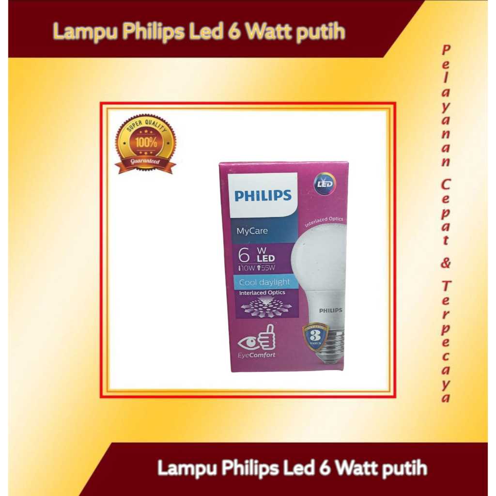 Lampu Philips Led 6 watt putih