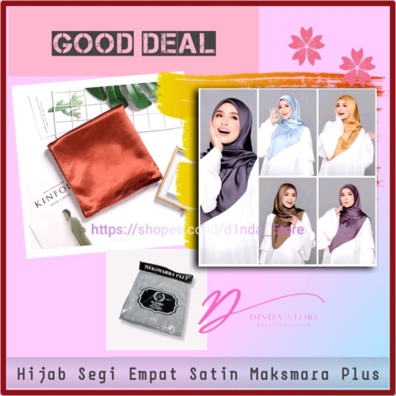 Hijab Satin Segi Empat Jilbab Polos Kerudung Meksmarra Hana Turkey Fashion Muslim Wanita Banjarmasin