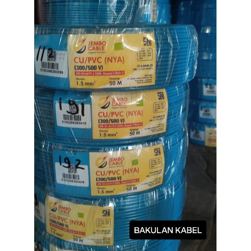 NYA 1.5mm / NYA 1x1.5mm JEMBO / KABEL JEMBO / KABEL LISTRIK JEMBO / KABEL ENGKEL / ENGKEL