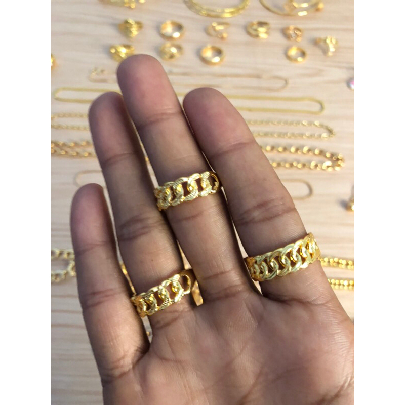 Cincin Lapis Emas Asli Model Rantai