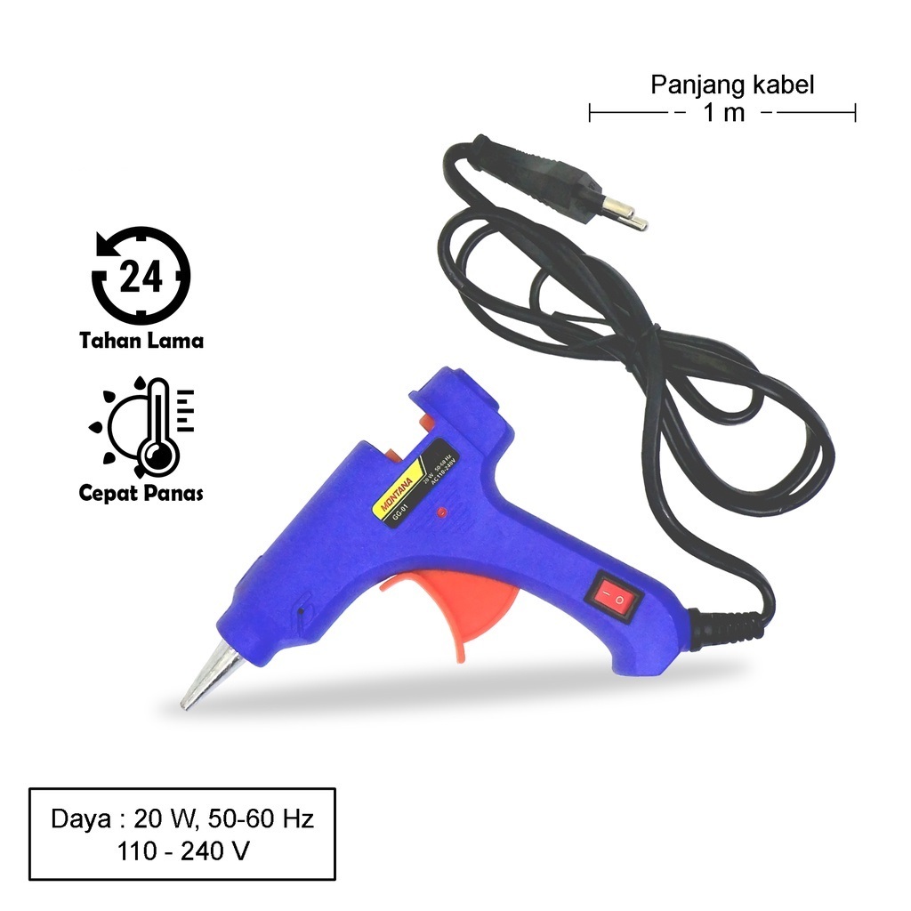 

MESIN LEM TEMBAK KECIL MONTANA GG-01 20 Watt/ MONTANA Glue Gun