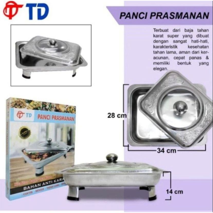 PRASMANAN TD serving dish wadah SAYUR DAN LAUK WADAH SAJI TUTUP KACA TEMPAT PRASMANAN STAINLESS
