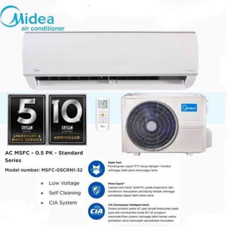AC Midea 1/2PK // msaf05crn// R32
