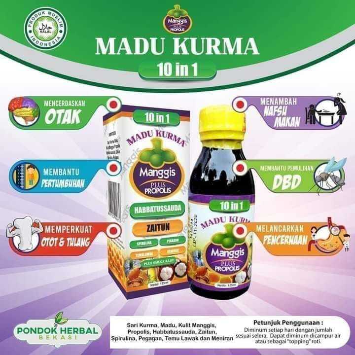 

Madu Kurma Manggis 10 in 1 Madu Anak Kemasan Baru