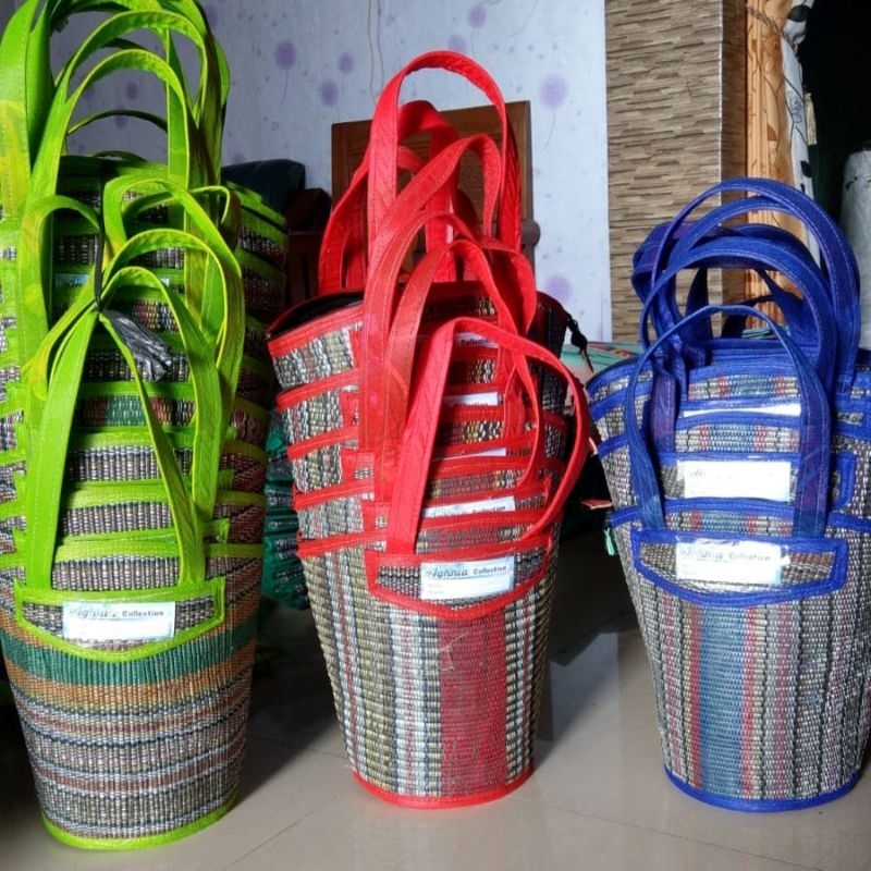 

[Paket 100Pcs Tas] Tas Tenun Hajatan Kerucut (Muat 5Kg) / Tas Buwuh Souvenir Grosir Murah