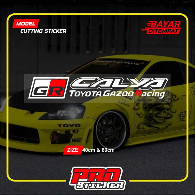 Stiker kaca mobil CAYLA GR Toyota Gazoo Racing stiker cutting kaca mobil