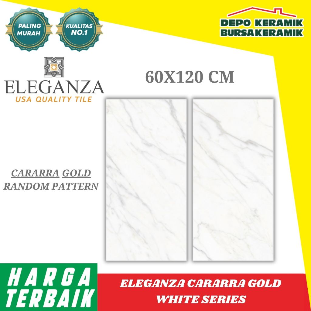 GRANIT MEWAH ELEGANZA 60X120 CM CARARRA GOLD WHITE