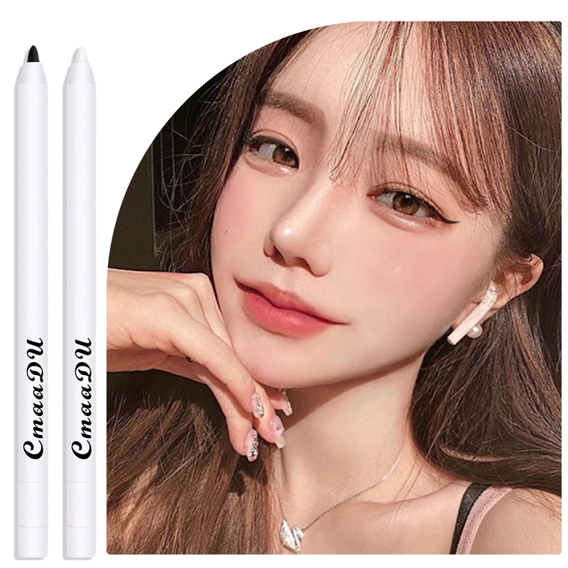 [JO]CmaaDu EYESHADOW & EYELINER PENCIL Pensil Matte 2pcs Hitam & Putih Pencil Waterproof-COD