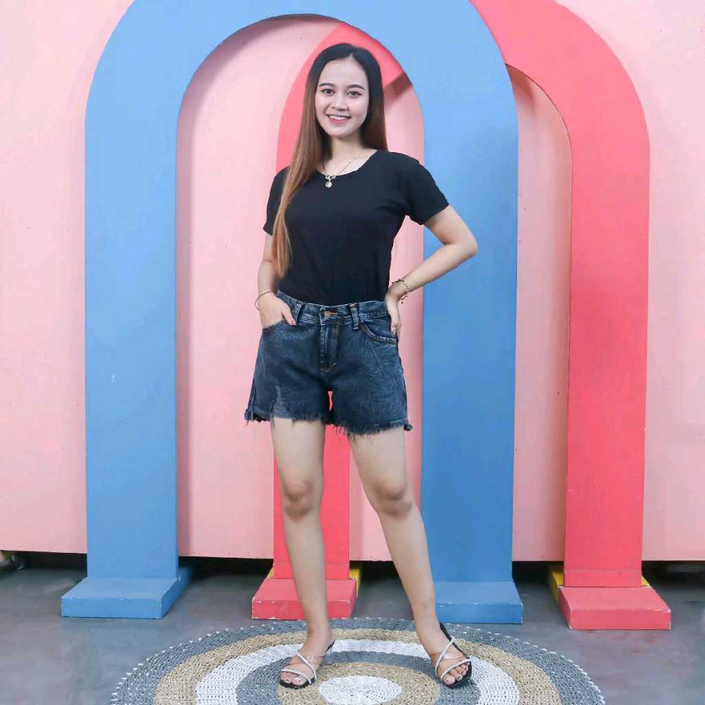 celana jeans sobek pendek wanita hot pants celana pendek jeans wanita/ hight waist hotpants jeans/ce