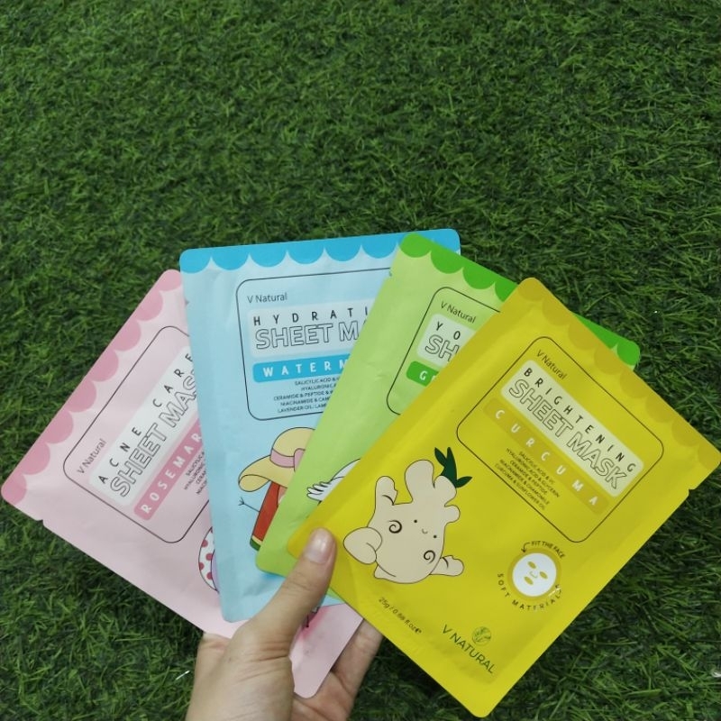 V NATURAL SHEET MASK / MASKER WAJAH 25gr