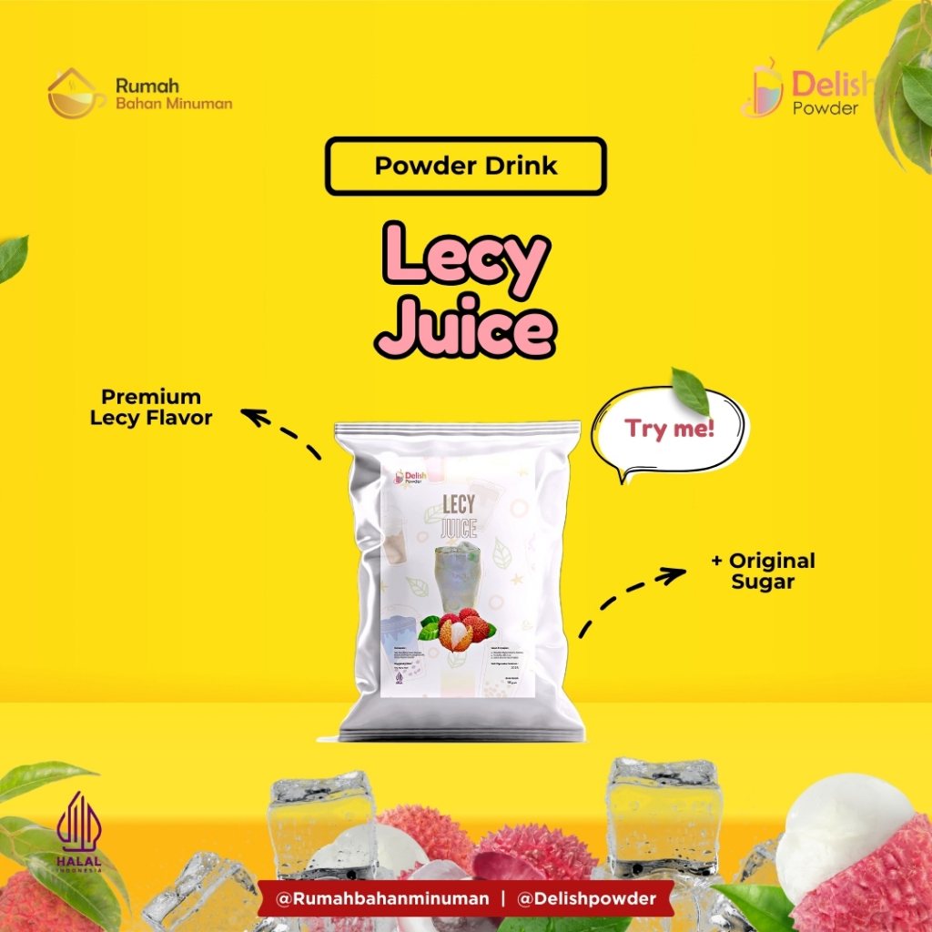 

Sampel Bubuk Minuman Varian Rasa Jus Buah Leci / Fruit Juice Lecy Powder Drink Usaha Minuman