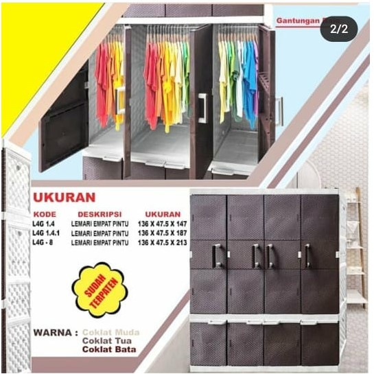 lemari pakaian SUPER JUMBO plastik akako 3 Pintu dan 4 pintu APG-141 A3G 141 LP3P LP3EP LP3P ELITE