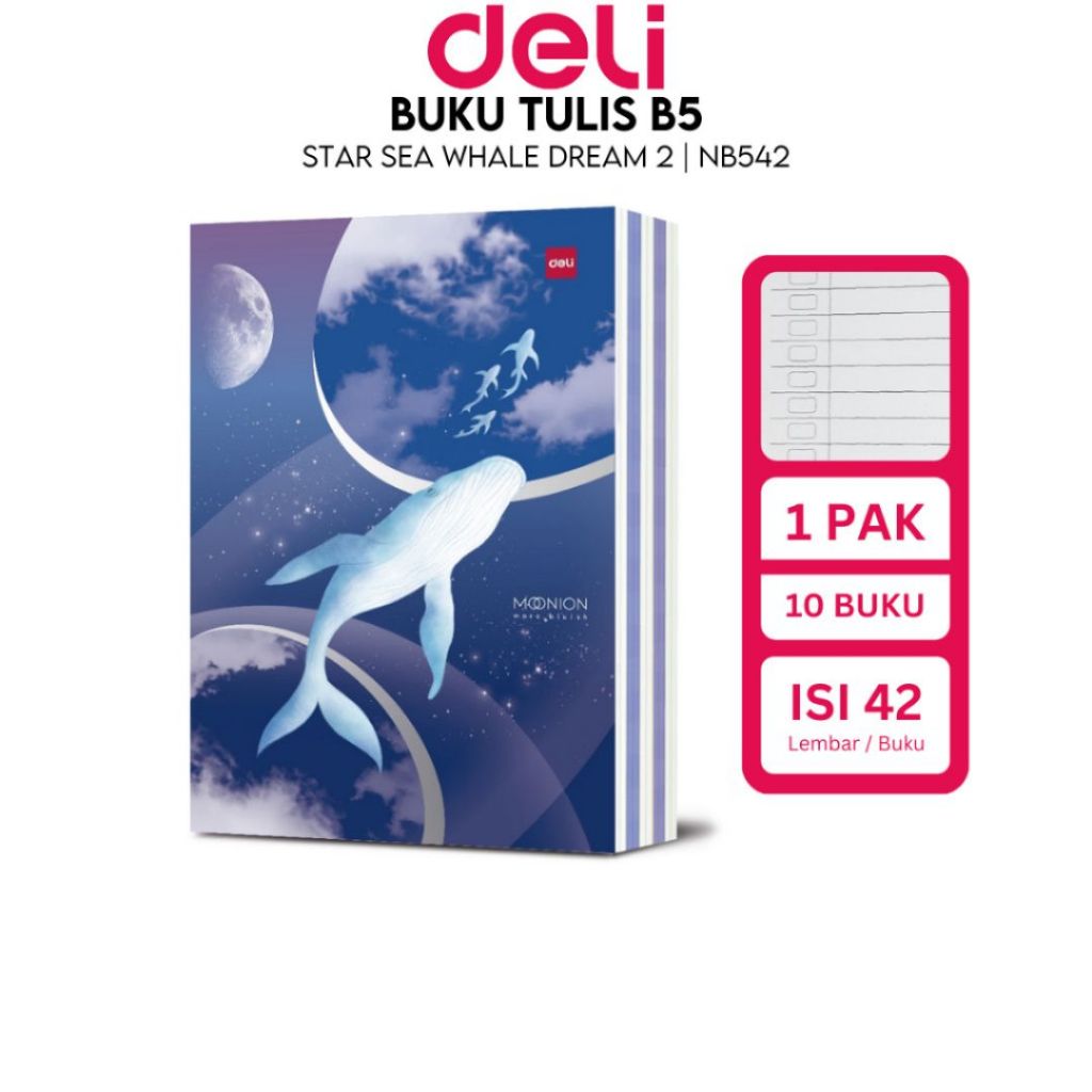 

2024 Buku Tulis Boxy Sekolah DELI 42 Lembar – Star Sea Whale Dream 2