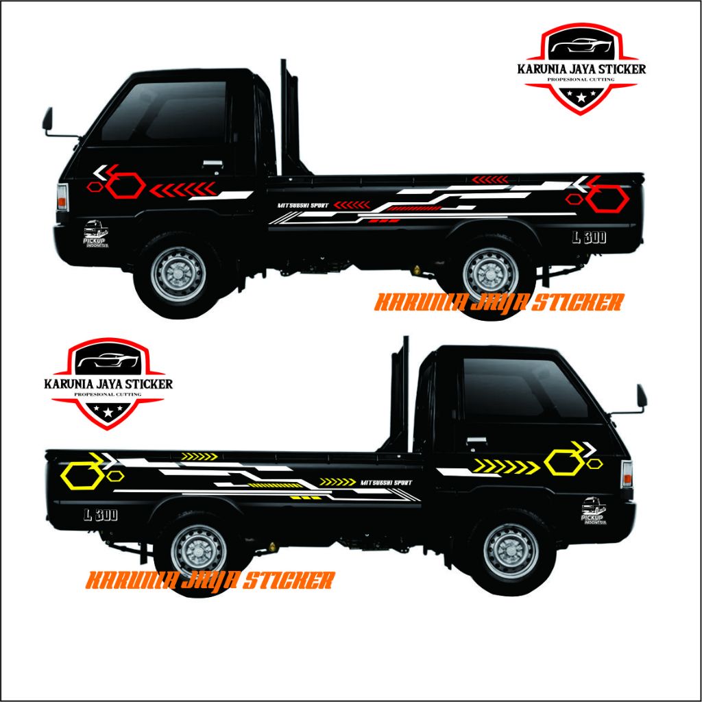 Striping Stiker Mobil Pick Up Stiker Cutting List Body SAMPING Mobil Pick Up L300 Terbaru
