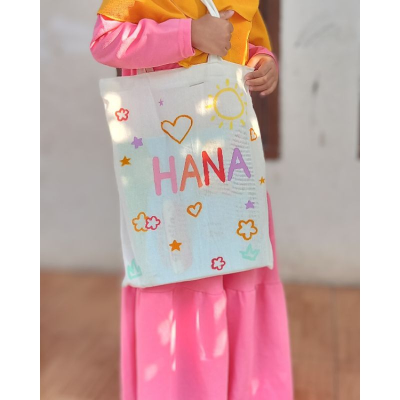 totebag lucu/ totebag custom nama/tas ngaji