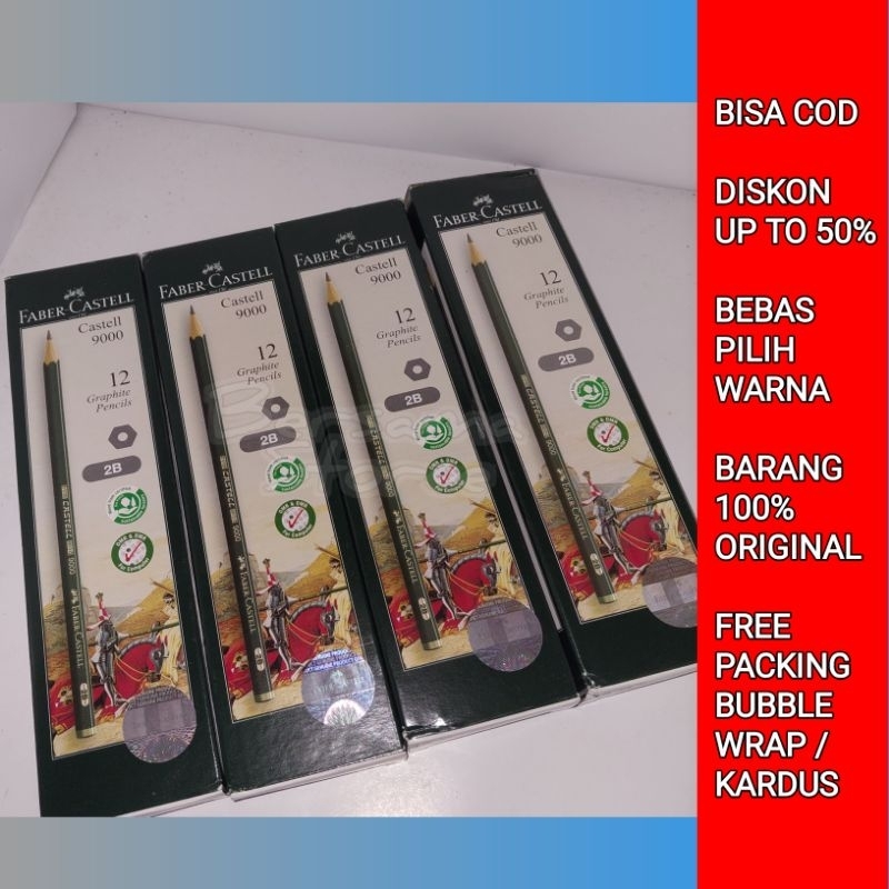 

Pensil Faber Castell 2B 9000 / Pensil 2B / Pensil Murah Original