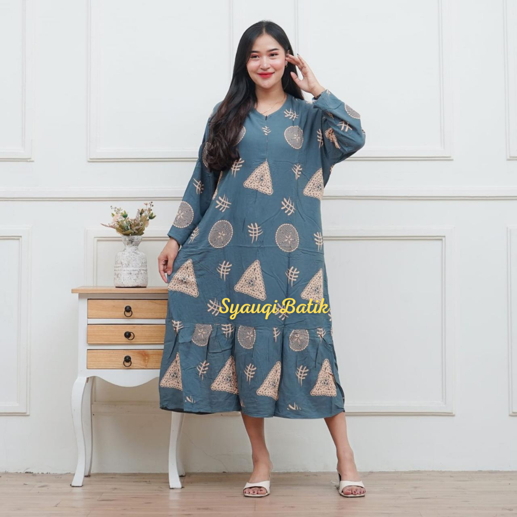 Daster Rayon Jumbo Busui Lengan 3/4 Murah Adem | SyauqiBatik