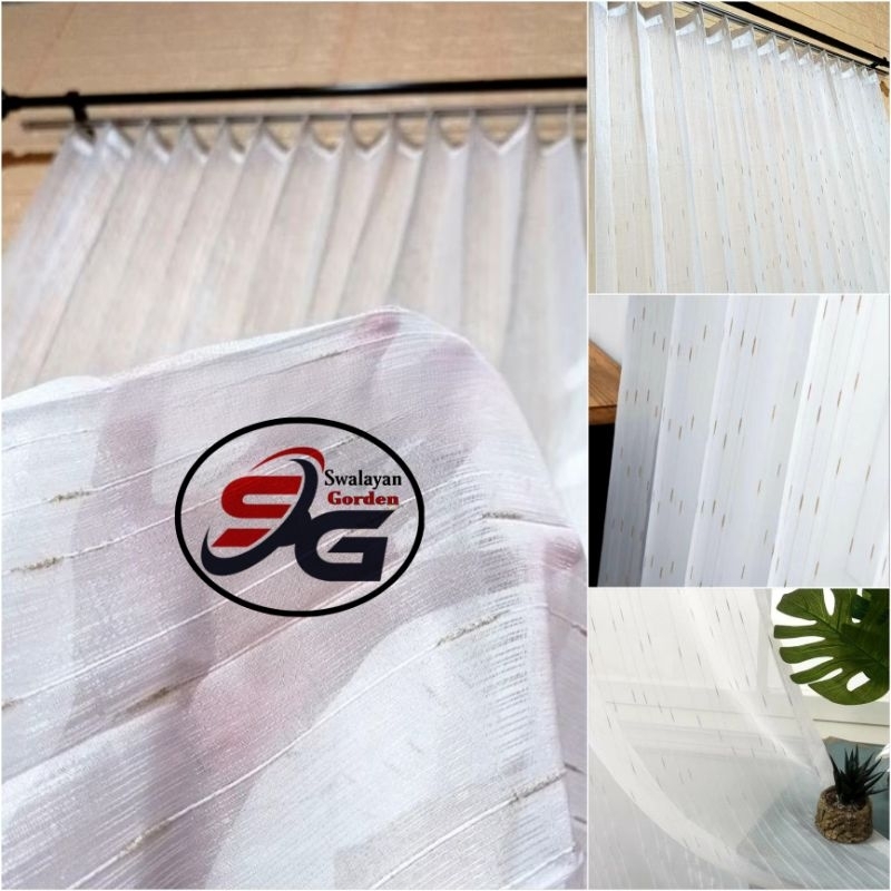 Vitrase Gorden Motif Gerimis Daleman Gorden Siang Tebal Model Plisket